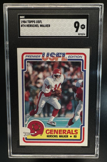 1984 Topps USFL Herschel Walker #74 RC SGC 9
