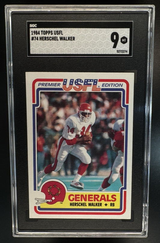 1984 Topps USFL Herschel Walker #74 RC SGC 9