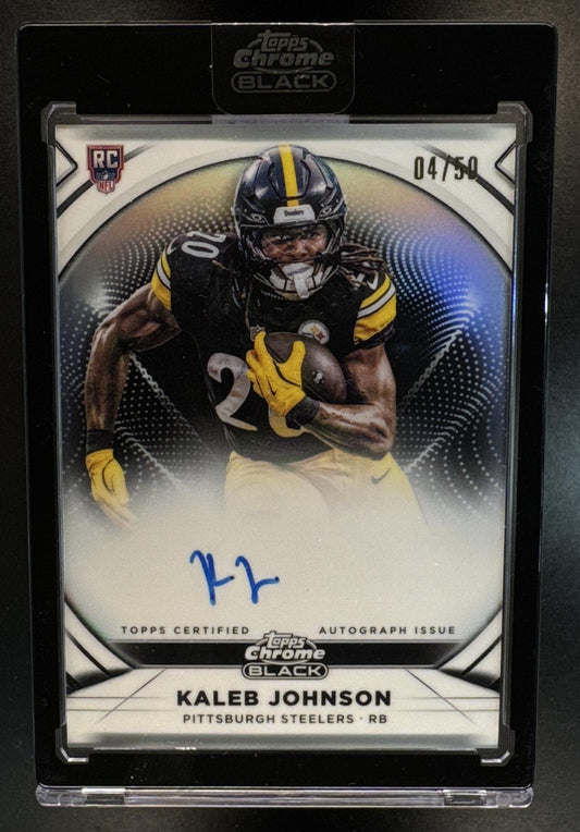 2025 Topps Chrome Black Kaleb Johnson #IA-KJ Ivory Auto 4/50 RC Steelers