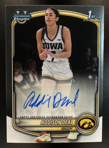 2025-26 Bowman Addison Deal #CPA-AE Chrome Auto 1st Prospect Hawkeyes
