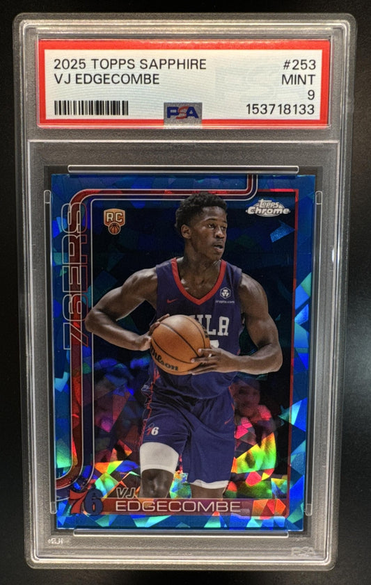 2025-26 Topps Chrome Sapphire VJ Edgecombe #253 RC 76ers PSA 9