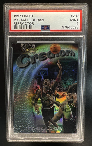 1997-98 Topps Finest Michael Jordan #287 Refractor /1090 Silver Bulls PSA 9