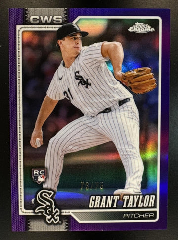 2026 Topps Chrome Grant Taylor #85 Purple Refractor 73/75 RC White Sox