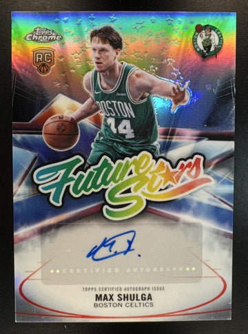 2025 Topps Chrome Update Max Shulga #FS-MSH Future Stars Auto Refractor RC Celtics