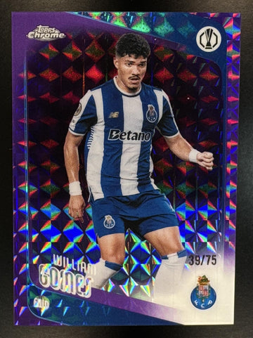 2025 Topps Chrome UEFA UCC William Gomes #50 Purple Geometric Refractor /75 FC Porto