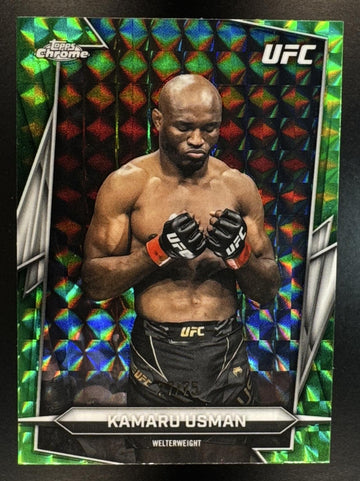 2026 Topps Chrome UFC Kamaru Usman #27 Green Geometric Refractor 7/75