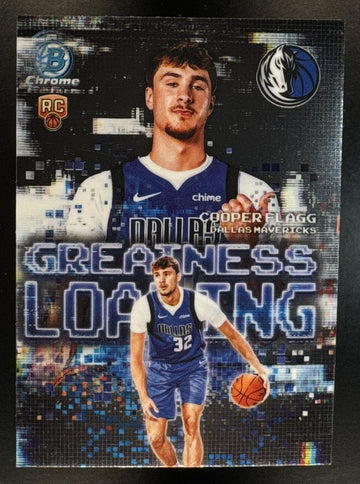 2025-26 Bowman Cooper Flagg #GL-1 Chrome Greatness Loading RC Mavericks