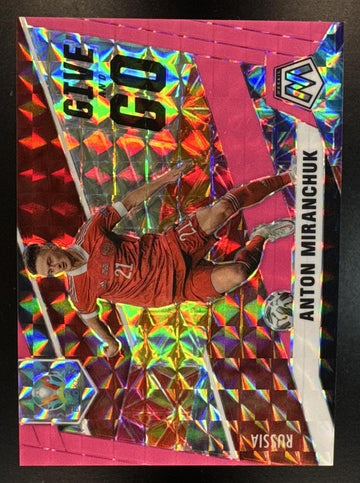 2021 Panini Mosaic UEFA EURO Anton Miranchuk #16 Mosaic Pink Fluorescent /10 Russia