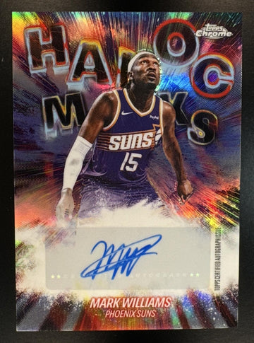 2025-26 Topps Chrome Update Mark Williams #HM-MW Havoc Marks Auto Refractor Suns
