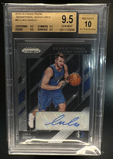 2018 Panini Prizm Luka Doncic #SS-LDC Sensational Signatures Auto RC BGS 9.5 Auto 10