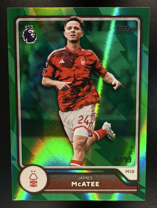 2026 Topps Premier League James McAtee #223 Green Rainbow Foil /99