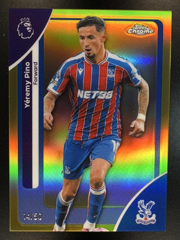 2026 Topps Chrome Premier League Yeremy Pino #73 Gold Refractor /50 Crystal Palace
