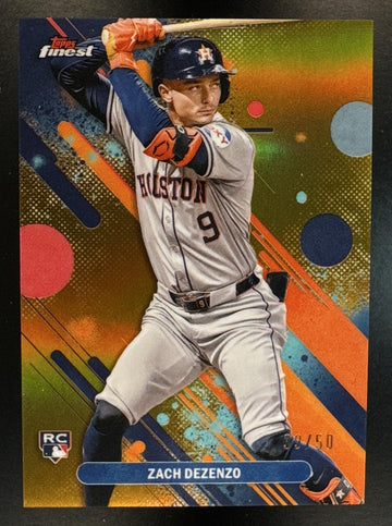 2025 Topps Finest Zach Dezenzo #62 Common Gold Refractor 39/50 RC Astros