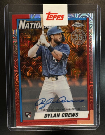 2025 Topps Update Dylan Crews #U90C-91 Silver Pack Chrome Auto Orange Refractor /25 Nationals