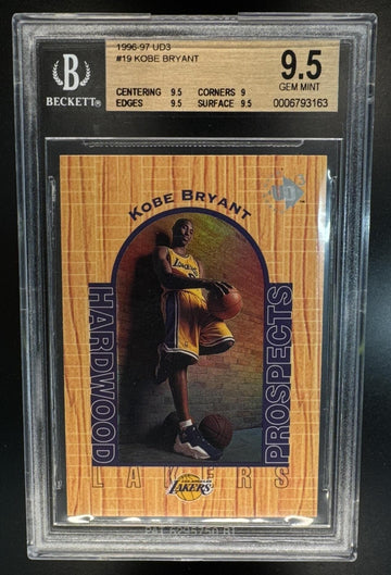 1996-97 Upper Deck UD3 Kobe Bryant Hardwood #19 RC Lakers BGS 9.5