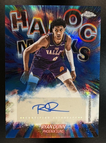 2025-26 Topps Chrome Update Ryan Dunn #HM-RDU Havoc Marks Auto Blue Refractor /150 Suns