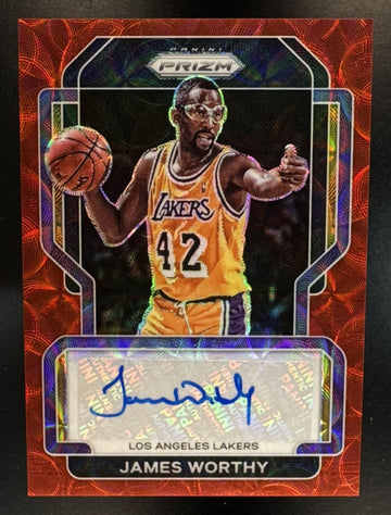 2021-22 Panini Prizm James Worthy #SG-JWT Signatures Prizms Choice Auto Lakers