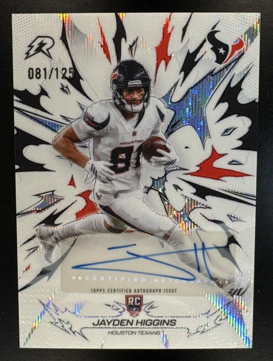 2025 Topps Resurgence Jayden Higgins #136 Rookie Auto White Surge Refractor /125 Texans