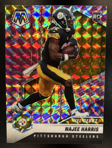 2021 Panini Mosaic Najee Harris #252 Prizm Pink Swirl 5/11 RC Steelers