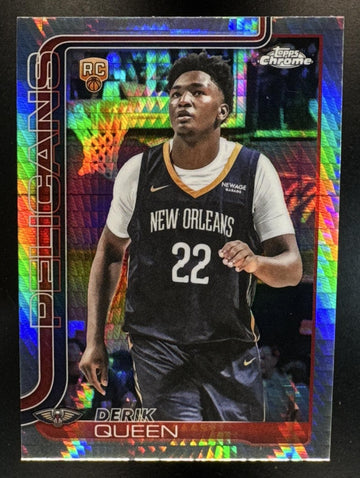 2025-26 Topps Chrome Derik Queen #263 Prism Refractor RC Pelicans