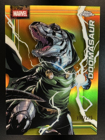 2026 Topps Chrome Marvel Comics Doomasaur #031 Yellow Refractor 108/275