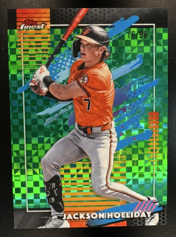 2026 Topps Finest Jackson Holliday #104 Uncommon Green X-Fractor 16/99 Orioles