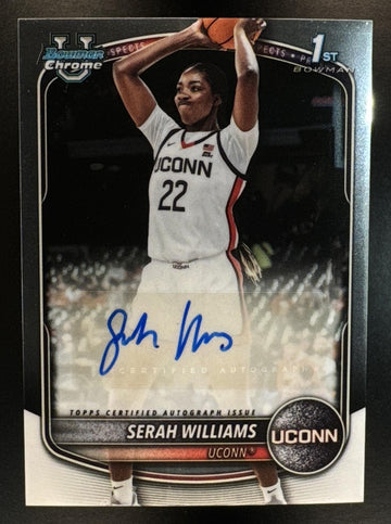 2025-26 Bowman Serah Williams #CPA-SW Chrome Auto 1st Prospect Huskies