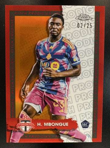 2024-25 Topps Chrome MLS Hugo Mbongue #174 Orange Refractor /25 RC Toronto