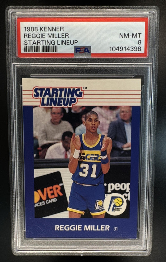 1988 Kenner Starting Lineup Cards Reggie Miller #3538110040 Pacers PSA 8