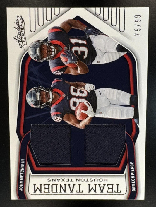 2022 Panini Absolute John Metchie III Dameon Pierce #TT-JD Team Tandem Relic /99 Texans
