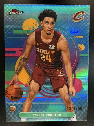 2025 Topps Finest Tyrese Proctor #135 Uncommon Sky Blue Refractor /250 RC Cavaliers