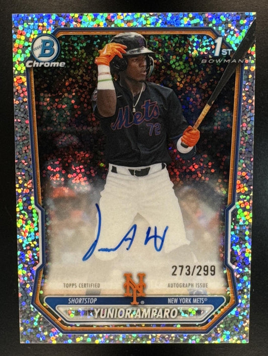 2026 Bowman Chrome Yunior Amparo Auto Speckle Refractor /299 1st Prospect