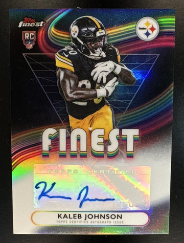 2025 Topps Finest Kaleb Johnson #RFA-KJ Rookie Auto Refractor RC Steelers