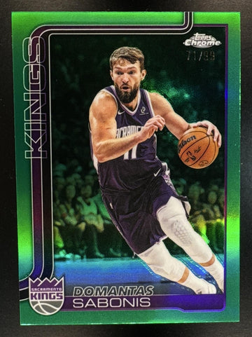 2025-26 Topps Chrome Update Domantas Sabonis #34 Green Refractor /99 Kings