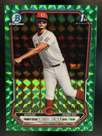 2026 Bowman Chrome Angel Nunez Green Geometric Refractor /99 1st Prospect