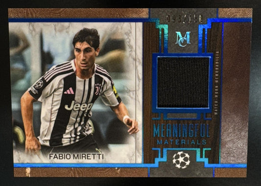2025 Topps Museum Collection UEFA Fabio Miretti Meaningful Mat. Sapphire /150