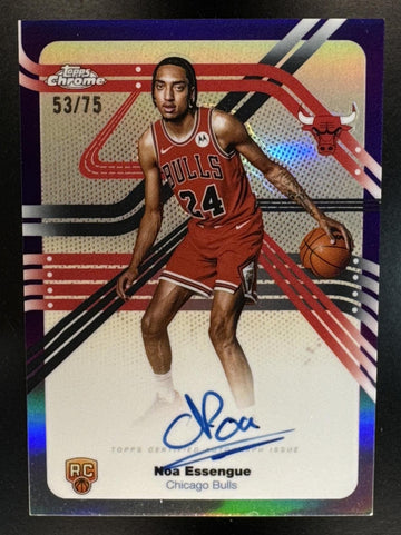 2025 Topps Chrome Noa Essengue #NS-NE Next Stop Signature Purple Refractor /75 Bulls