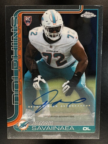 2025 Topps Chrome Jonah Savaiinaea #RA-JS Rookie Auto RC Dolphins