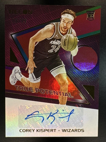 2021 Panini Recon Corey Kispert #TPS-CKP True Potential Signatures Red /99 RC Wizards