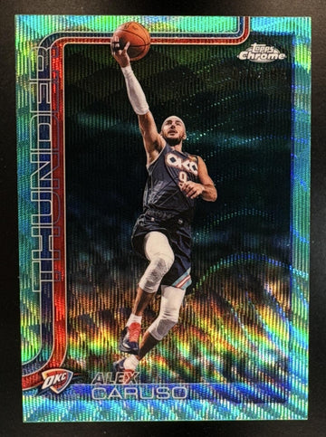 2025 Topps Chrome Update Alex Caruso #131 Aqua Wave Refractor /199 Thunder