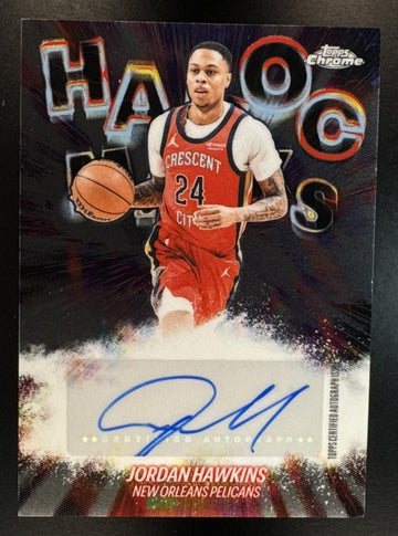 2025-26 Topps Chrome Update Jordan Hawkins #HM-JHA Havoc Marks Auto Pelicans