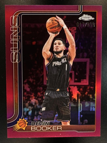 2025-26 Topps Chrome Update Devin Booker #26 Magenta Refractor 17/399 Suns