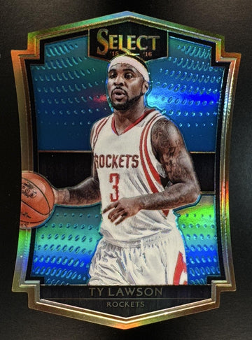 2015 Panini Select Ty Lawson #150 Premier Level Light Blue Prizms Die Cut /199 Rockets