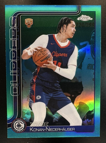 2025 Topps Chrome Yanic Konan-Niederhauser #280 Teal Refractor /299 RC Clippers