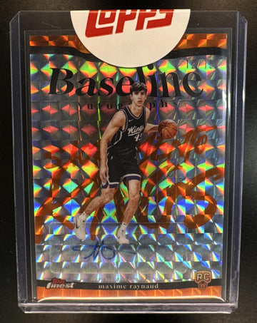 2025 Topps Finest Maxime Raynaud #BA-MR Baseline Auto Orange Geo Refractor /15 Kings