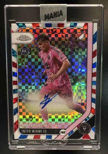 2026 Topps Chrome MLS Mateo Silvetti #CA-MS Auto Red/White/Blue X-Fractor /99 RC
