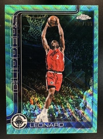 2025-26 Topps Chrome Update Kawhi Leonard #24 Aqua Wave Refractor /199 Clippers