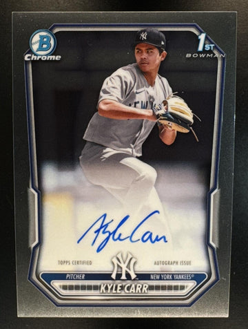 2026 Bowman Chrome Kyle Carr #CPA-KCA Auto 1st Prospect Yankees