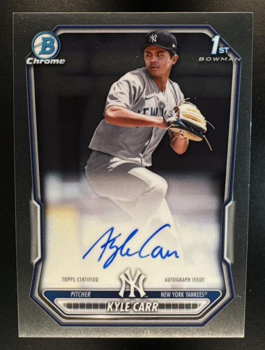 2026 Bowman Chrome Kyle Carr #CPA-KCA Auto 1st Prospect Yankees