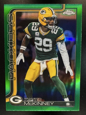 2025 Topps Chrome Xavier McKinney #113 Green Refractor 97/99 Packers